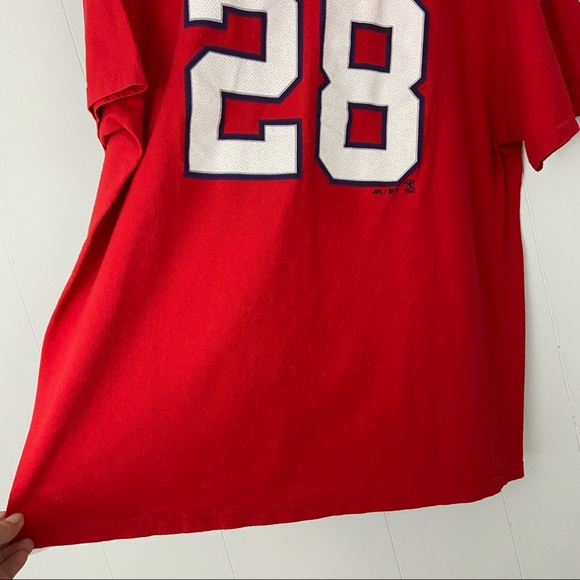 Washington Nationals MLB Jayson Werth #28 Red T Shirt Crew Neck Mens XL BASEBALL - Picture 8 of 12